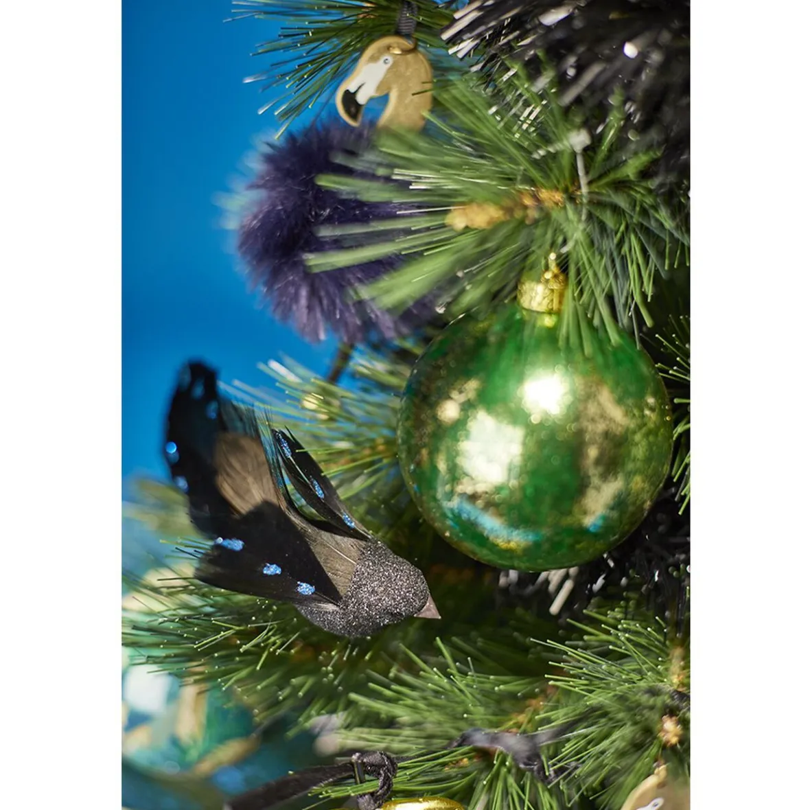 2 oiseaux bleu et noir à suspendre-Gifi Online