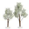 Arbre enneigé déco village de Noël x2-Gifi Online