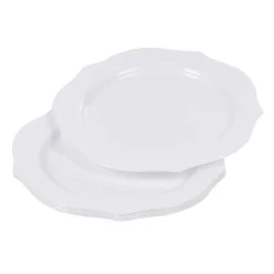 Assiette à dessert blanche contour design antique x6-Gifi Online