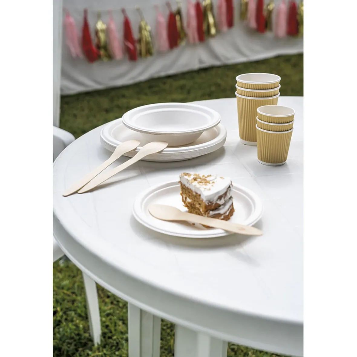 Assiette à dessert ronde en canne à sucre x12-Gifi Online