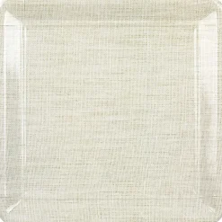 Assiette carton crème imitation lin x8-Gifi Sale