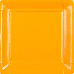 Assiette carton orange x8-Gifi Outlet