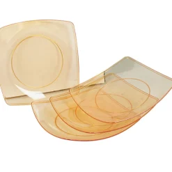 Assiette plastique rigide orange transparent x4-Gifi Sale