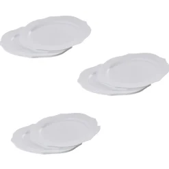Assiette plate blanche contour design antique x6-Gifi Best