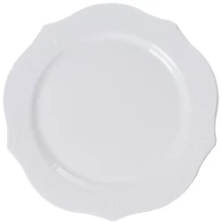 Assiette plate blanche contour design antique x6-Gifi Best