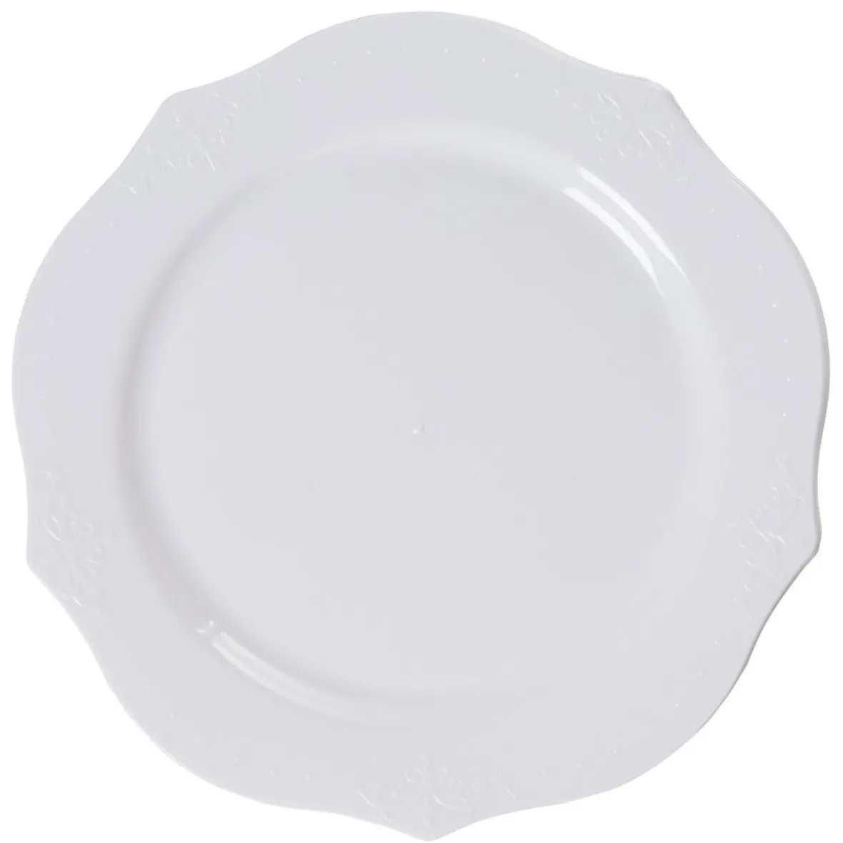 Assiette plate blanche contour design antique x6-Gifi Best