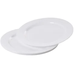 Assiette plate blanche design effet martelé x6-Gifi Outlet