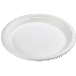 Assiette plate ronde en canne à sucre x12-Gifi Outlet