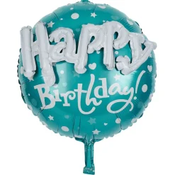 Ballon alu anniversaire Happy Birthday doré ou bleu Ø45cm-Gifi Clearance
