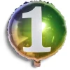 Ballon alu chiffre 1 métallisé multicolore Ø45cm-Gifi Discount