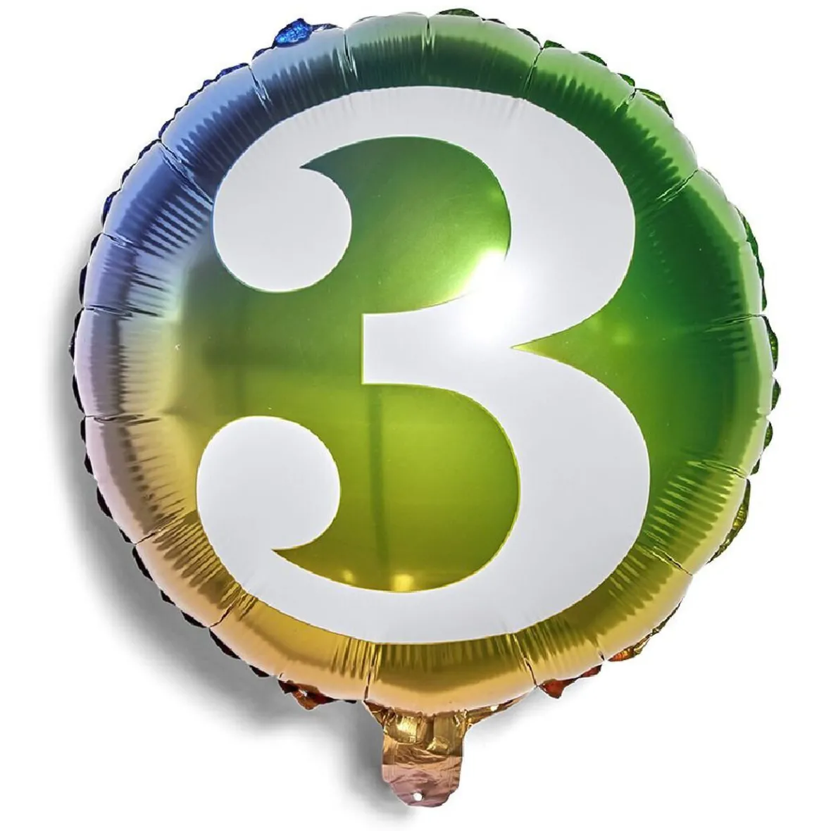 Ballon alu chiffre 3 métallisé multicolore Ø45cm-Gifi Discount