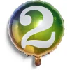 Ballon alu chiffre 2 métallisé multicolore Ø45cm-Gifi Hot