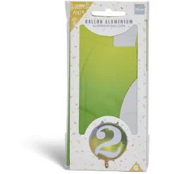 Ballon alu chiffre 2 métallisé multicolore Ø45cm-Gifi Hot