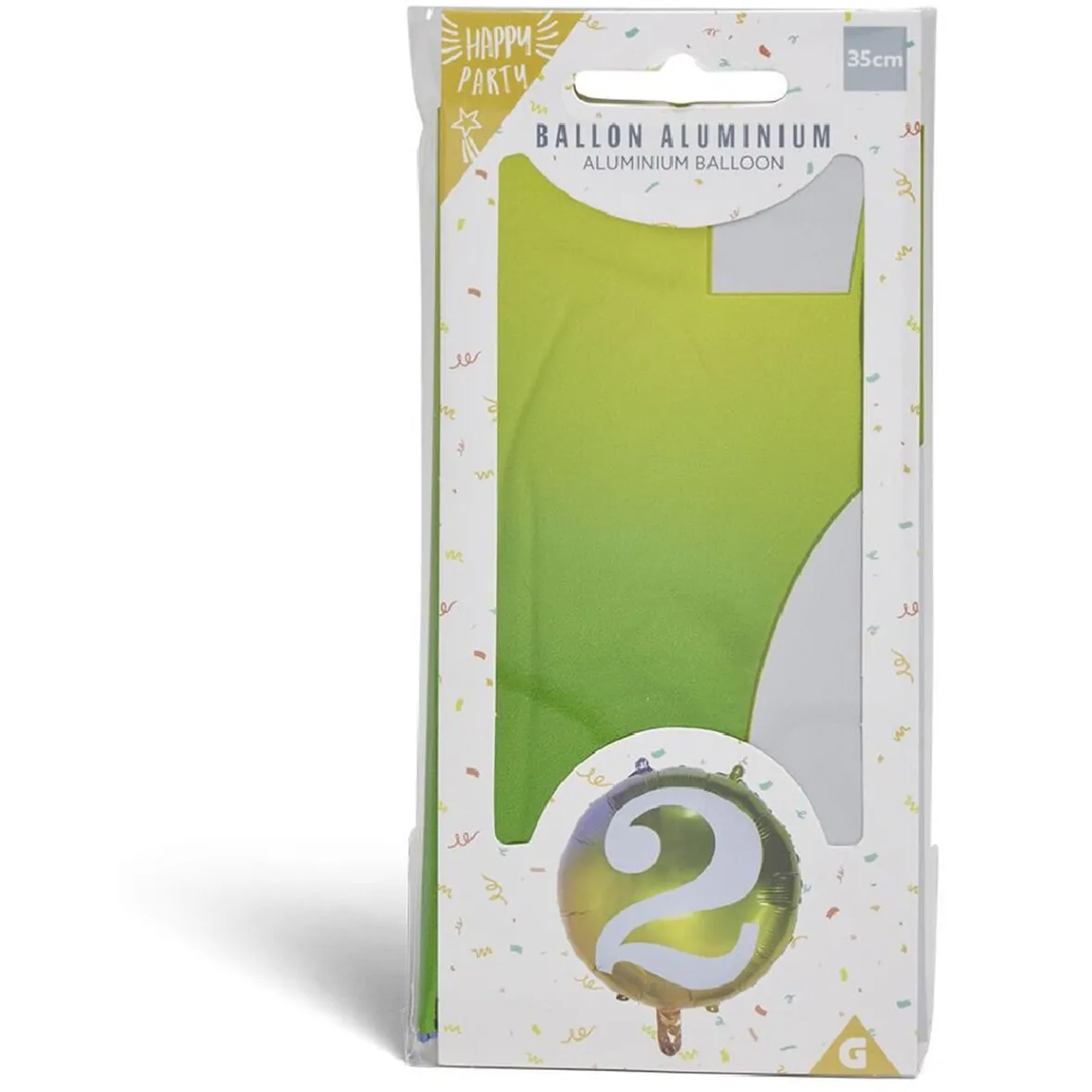 Ballon alu chiffre 2 métallisé multicolore Ø45cm-Gifi Hot