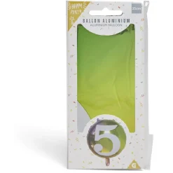 Ballon alu chiffre 5 métallisé multicolore Ø45cm-Gifi New