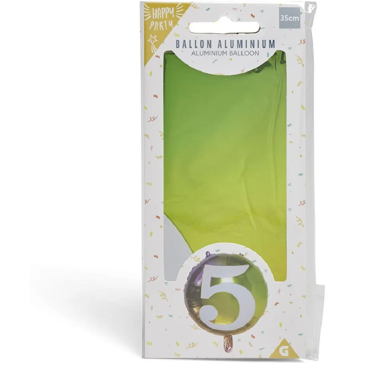 Ballon alu chiffre 5 métallisé multicolore Ø45cm-Gifi New