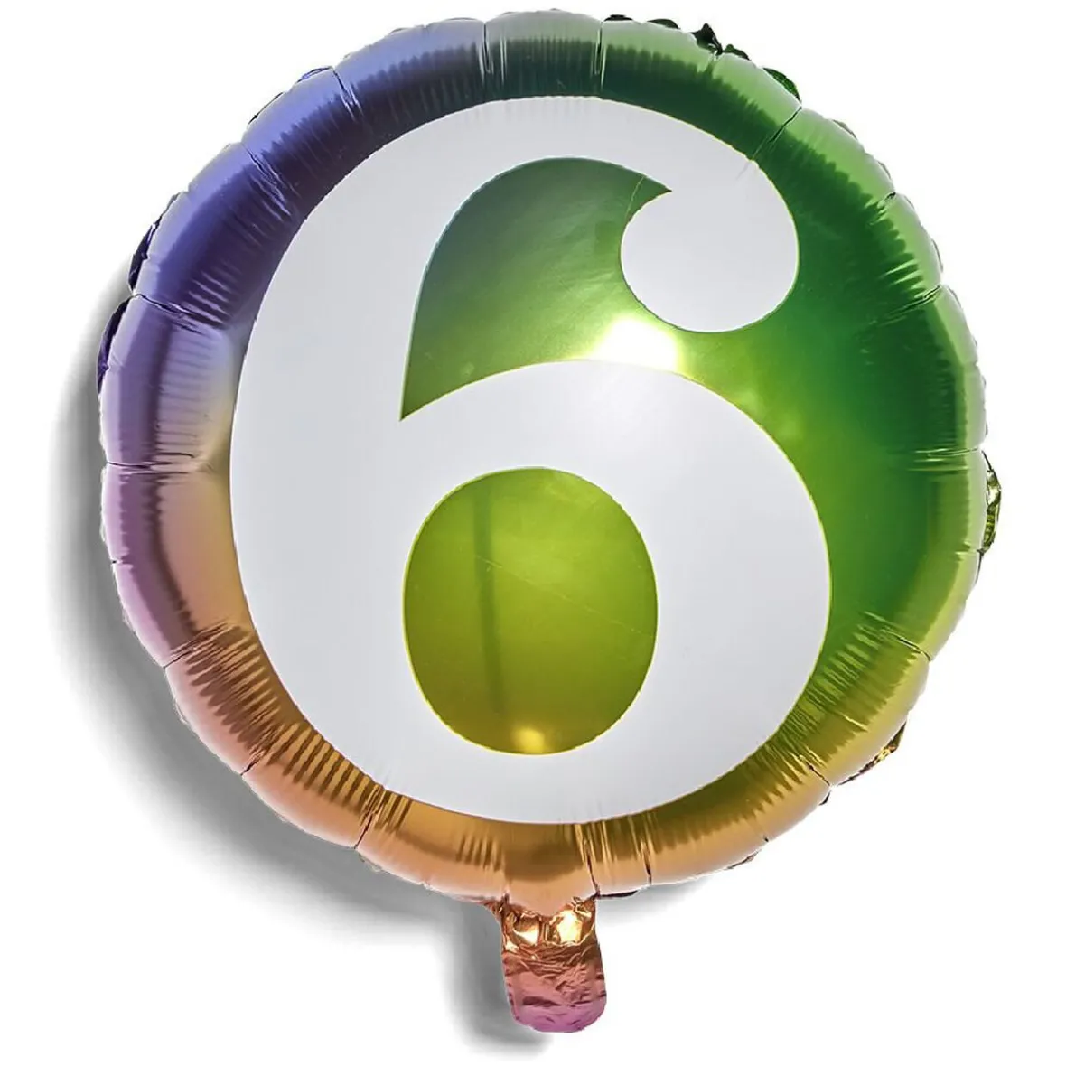 Ballon alu chiffre 6 métallisé multicolore Ø45cm-Gifi Best
