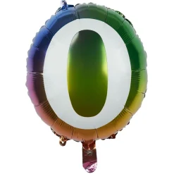Ballon alu chiffre 0 métallisé multicolore Ø45cm-Gifi Outlet