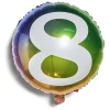 Ballon alu chiffre 8 métallisé multicolore Ø45cm-Gifi Sale