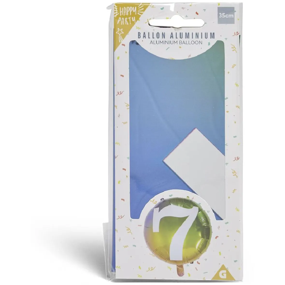 Ballon alu chiffre 7 métallisé multicolore Ø45cm-Gifi Outlet