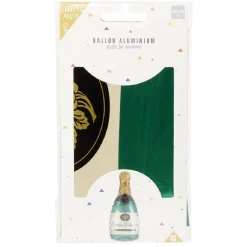 Ballon alu forme bouteille vert et doré H98cm-Gifi New