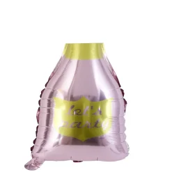 Ballon alu forme bouteille rose et dorée 78cm-Gifi