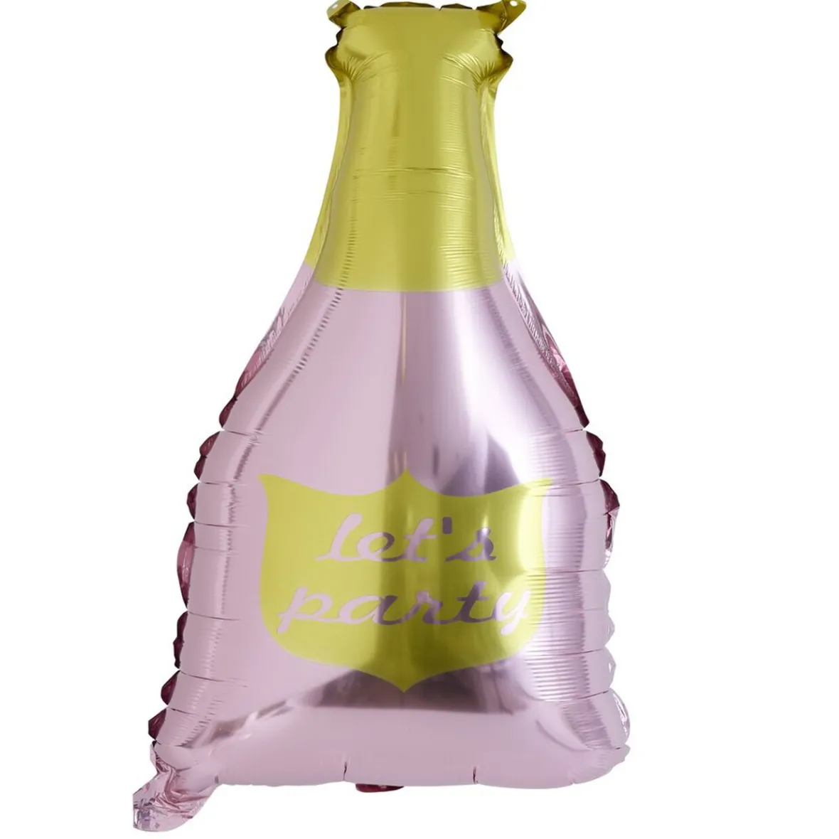 Ballon alu forme bouteille rose et dorée 78cm-Gifi