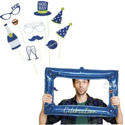 Ballon alu forme cadre photo avec accessoires photobooth 10 personnes-Gifi Sale