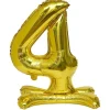 Ballon chiffre 4 avec support doré ou argenté 80cm-Gifi Hot