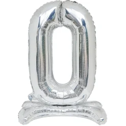 Ballon chiffre 0 doré ou argenté H80 cm avec support-Gifi Clearance