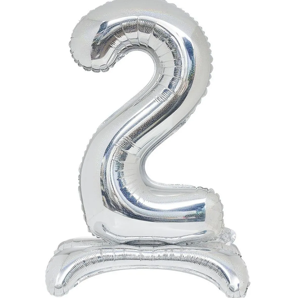 Ballon chiffre 2 doré ou argenté H80 cm avec support-Gifi Discount