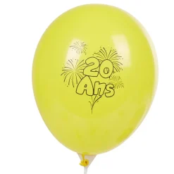 Ballon de baudruche anniversaire 20 ans multicolore x10-Gifi Sale