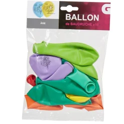 Ballon de baudruche anniversaire 60 ans multicolore x10-Gifi Online