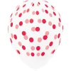 Ballon de baudruche blanc motif pois rose et rouge x8-Gifi Sale