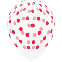 Ballon de baudruche blanc motif pois rose et rouge x8-Gifi Sale