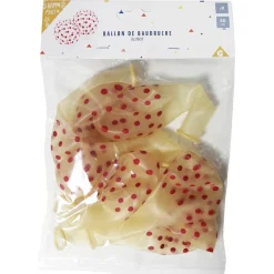 Ballon de baudruche blanc motif pois rose et rouge x8-Gifi Sale