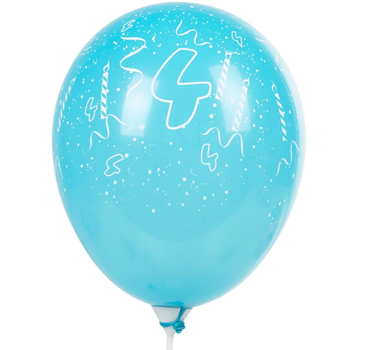 Ballon de baudruche chiffre 4 multicolore x8-Gifi