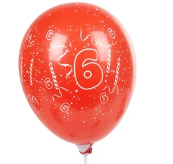 Ballon de baudruche chiffre 6 multicolore x8-Gifi New