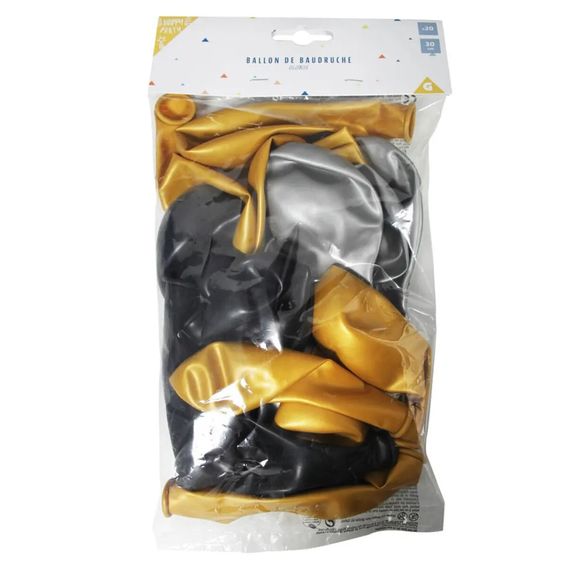 Ballon de baudruche nacré doré argenté noir x20-Gifi