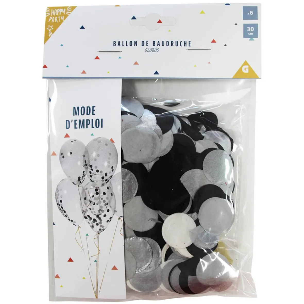 Ballon et ses confettis x6-Gifi Best