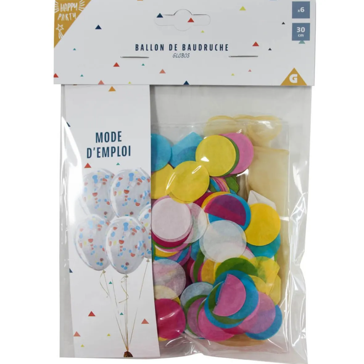 Ballon et ses confettis x6-Gifi Best