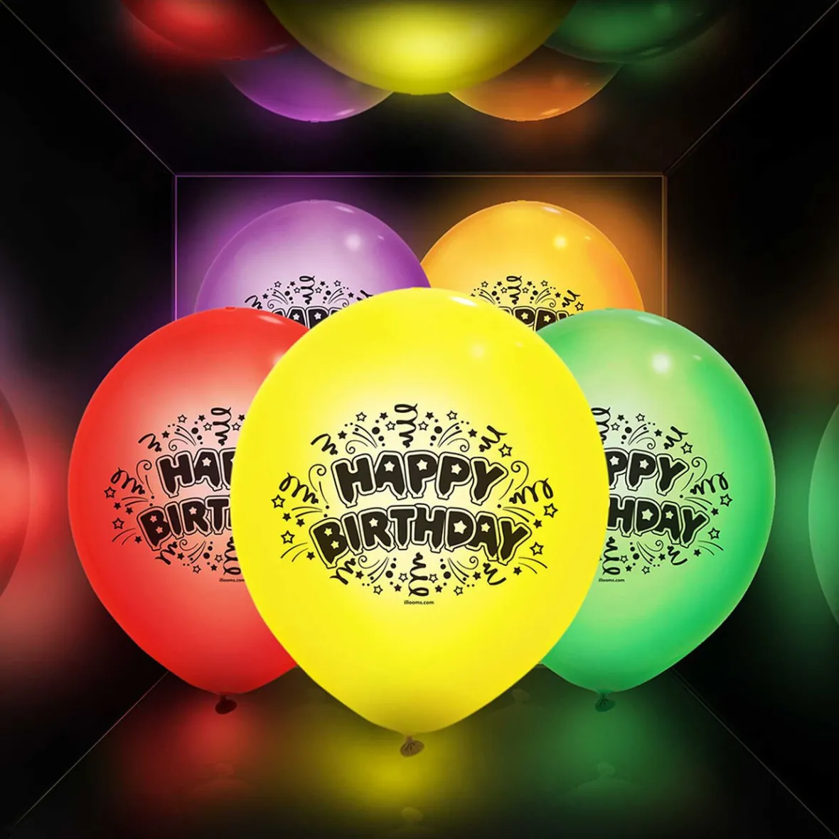 Ballon led coloré Happy Birthday x 5-Gifi New