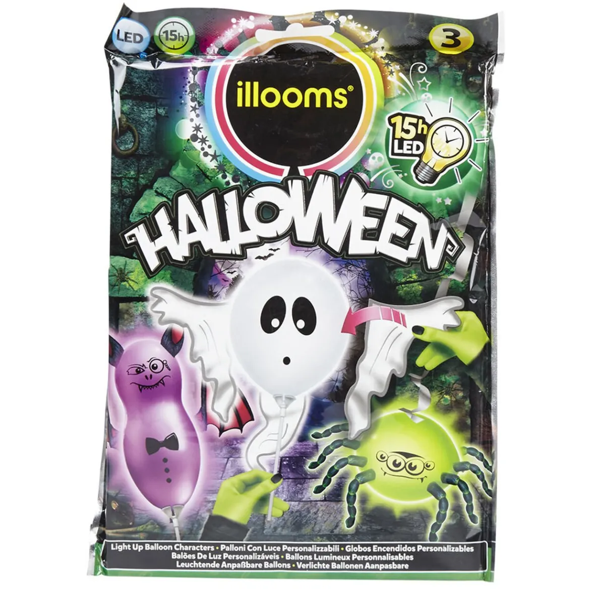 Ballon led Halloween personnalisable x3-Gifi Discount