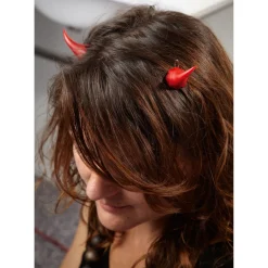 Barrette corne de diable rouge x2-Gifi New