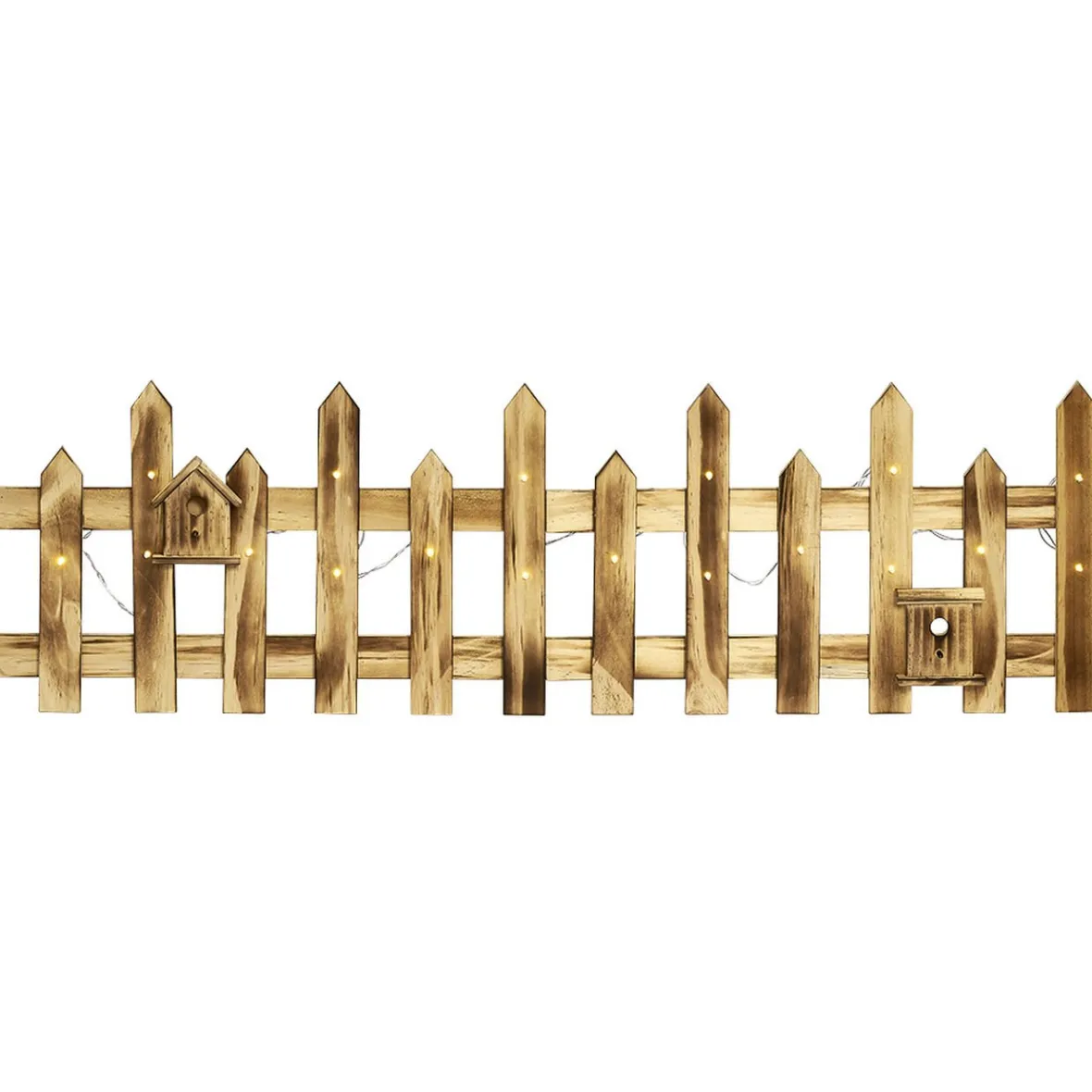 Barrière en bois lumineuse clôture de Noël 18 LED blanc chaud-Gifi Hot