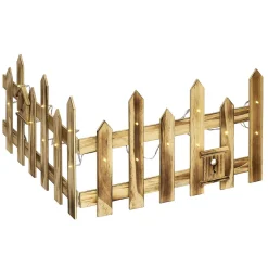 Barrière en bois lumineuse clôture de Noël 18 LED blanc chaud-Gifi Hot