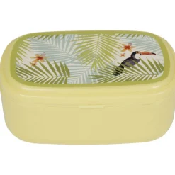 Bento jaune décor feuilles de palmier et toucan-Gifi Sale
