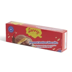 Biscuits Lenny beurre de cacahuète coeur fondant nappage chocolat au lait 128gr-Gifi