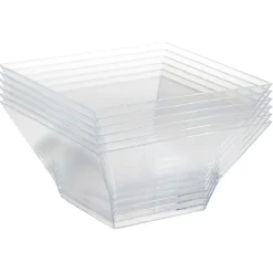 Bol plastique carré transparent 12,4x12,4xH6,4 cm x12-Gifi New