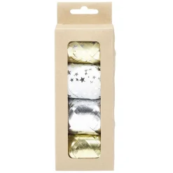 Bolduc métallisé blanc doré argenté x4-Gifi